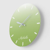 Gepersonaliseerd groen gradiënt ombre groen grote klok (Hoek)