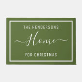 Gepersonaliseerd groen kerstfeest deurmat (Voorkant)