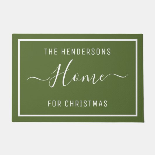 Gepersonaliseerd groen kerstfeest deurmat (Voorkant)