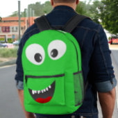 Gepersonaliseerd groen monster plezier bedrukte rugzak