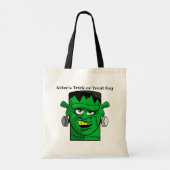 Gepersonaliseerd groen monster tote bag (Achterkant)