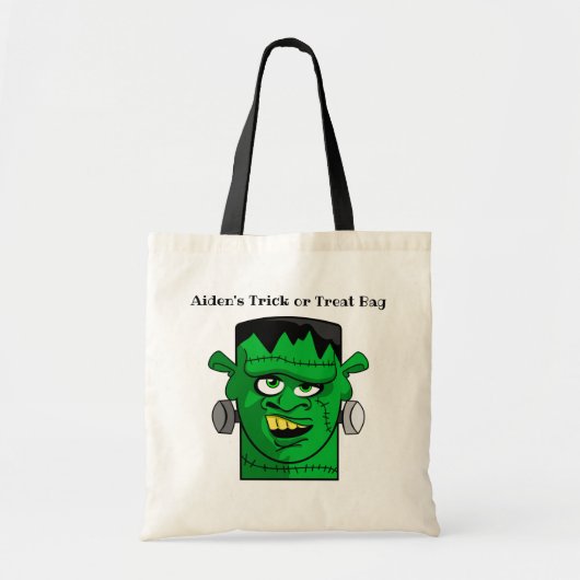 Gepersonaliseerd groen monster tote bag (Voorkant)