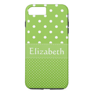 Gepersonaliseerd Groen Polka Dots Pattern iPhone 8/7 Plus Hoesje