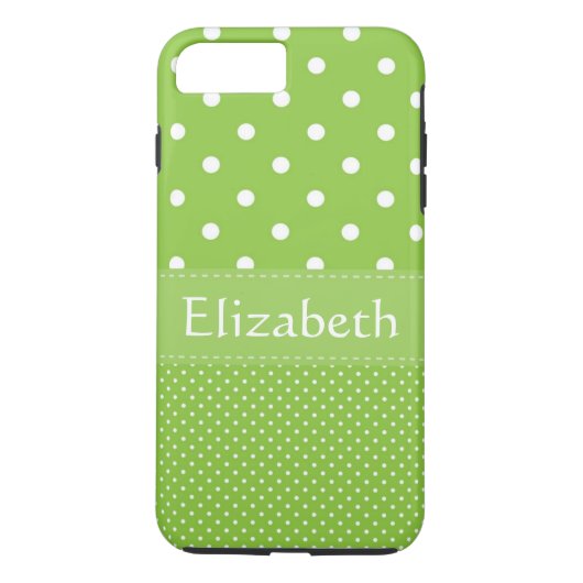 Gepersonaliseerd Groen Polka Dots Pattern Case-Mate iPhone Case (Achterkant)
