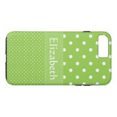 Gepersonaliseerd Groen Polka Dots Pattern Case-Mate iPhone Case (Achterkant (Horizontaal))