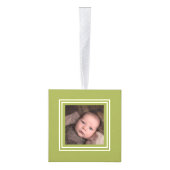 Gepersonaliseerd Groen Rood Twee Malplaatje van de Kubus Ornament (Rechts)