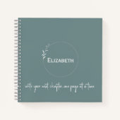 Gepersonaliseerd groen "Schrijf je volgende hoofds Notitieboek (Voorkant)