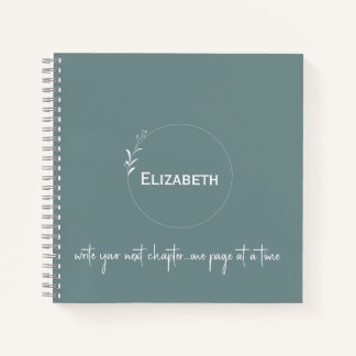 Gepersonaliseerd groen "Schrijf je volgende hoofds Notitieboek