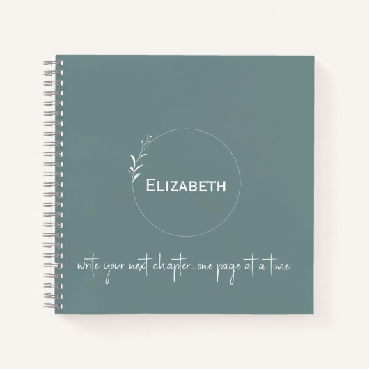 Gepersonaliseerd groen "Schrijf je volgende hoofds Notitieboek (Voorkant)