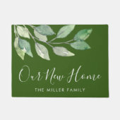 Gepersonaliseerd groen Welkom Nieuw Huis Deurmat (Voorkant)