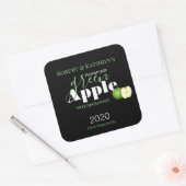 Gepersonaliseerd "groene appel" alcohol/voedseleti vierkante sticker (Envelop)