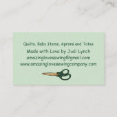 Gepersonaliseerd Groene en Goudnaaimachine 2 Visitekaartje (Achterkant)