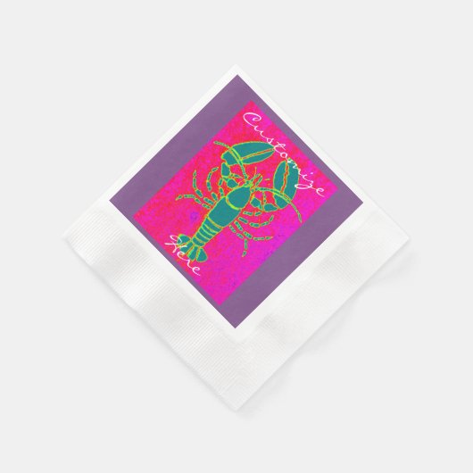 Gepersonaliseerd groene kreeft servetten (Hoek)