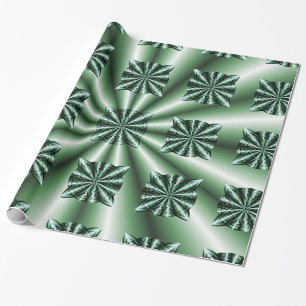 Gepersonaliseerd groene metalen Keltische knoop Cadeaupapier