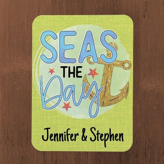 Gepersonaliseerd Groene Zeeen de Ruwe Deur Magnet  Magneet