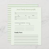 Gepersonaliseerd groenerthema gezinsprofiel (Voorkant / Achterkant)