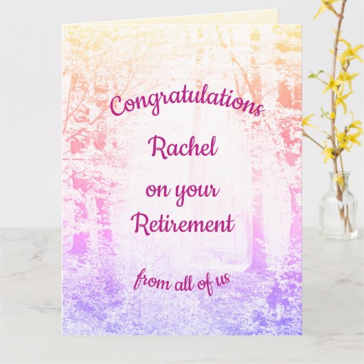  gepersonaliseerd groepspensioen kaart (Gele Bloem)