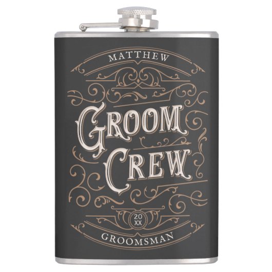 Gepersonaliseerd Groomsmen Gift Heupfles (Voorkant)
