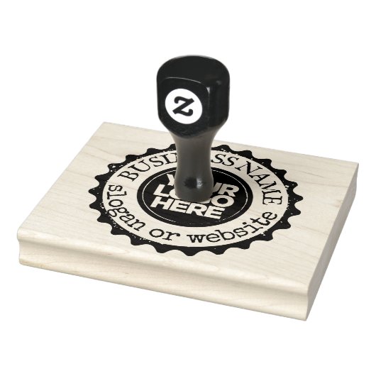 Gepersonaliseerd groot bedrijfslogo en tekst rubberstempel (Stempel)
