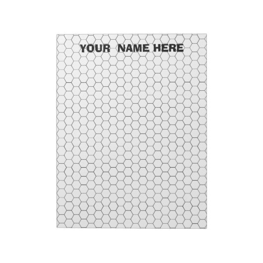 Gepersonaliseerd groot hexagon grafiekpapier notitieblok (Linkerzijde)