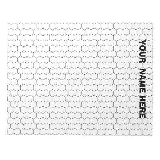 Gepersonaliseerd groot hexagon grafiekpapier notitieblok (Voorkant)