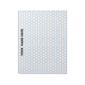 Gepersonaliseerd groot Hexagon Graph Paper Notitie Notitieblok (Linkerzijde)
