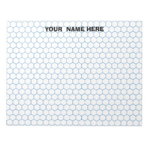 Gepersonaliseerd groot Hexagon Graph Paper Notitie Notitieblok