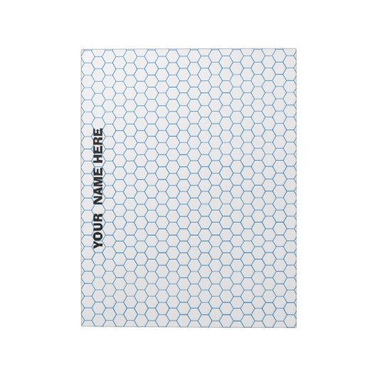 Gepersonaliseerd groot Hexagon Graph Paper Notitie Notitieblok (Linkerzijde)