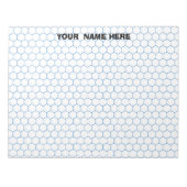 Gepersonaliseerd groot Hexagon Graph Paper Notitie Notitieblok (Voorkant)
