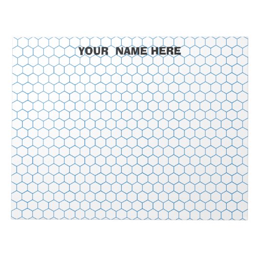 Gepersonaliseerd groot Hexagon Graph Paper Notitie Notitieblok (Voorkant)