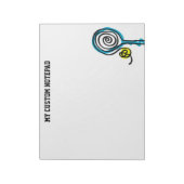 Gepersonaliseerd groot tennisracquet en bal notitieblok (Linkerzijde)