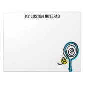 Gepersonaliseerd groot tennisracquet en bal notitieblok (Voorkant)