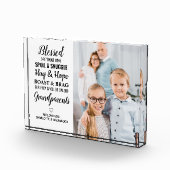 Gepersonaliseerd grootouders gedicht modern fotoblokken (Rechts)