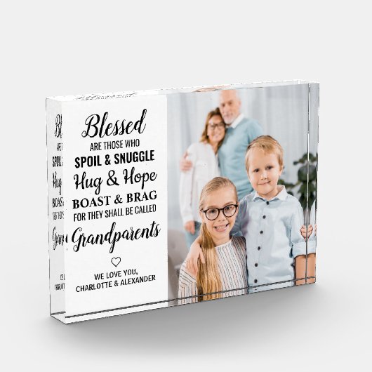 Gepersonaliseerd grootouders gedicht modern fotoblokken (Links)