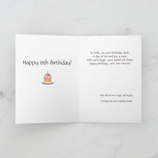 Gepersonaliseerd Grote kleindochter Verjaardagsged Aankondiging (Binnen)