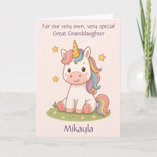 Gepersonaliseerd Grote kleindochter Verjaardagsged Aankondiging (Voorkant)