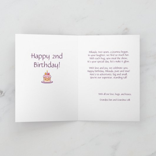 Gepersonaliseerd Grote kleindochter Verjaardagsged Aankondiging (Binnen)