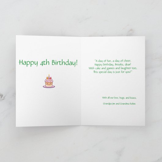 Gepersonaliseerd Grote Kleinzoon Verjaardagsgedich Aankondiging (Binnen)