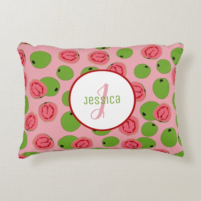 Gepersonaliseerd guava Fruit Pattern Accent Kussen (Voorkant)
