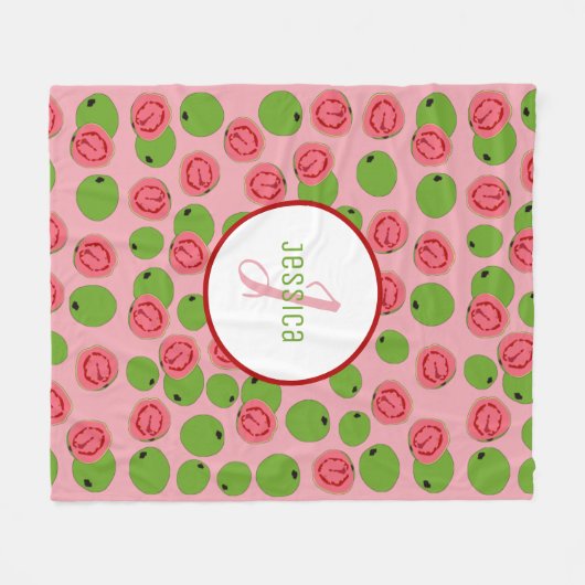Gepersonaliseerd guava Fruit Pattern Fleece Deken (Voorkant (Horizontaal))