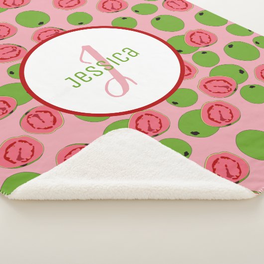 Gepersonaliseerd Guava Fruit Pattern Sherpa Blanke Deken (3/4)