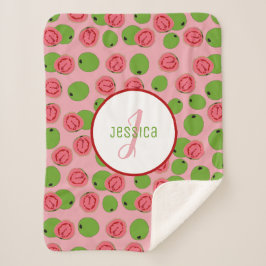 Gepersonaliseerd Guava Fruit Pattern Sherpa Blanke Deken