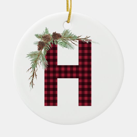 Gepersonaliseerd H-monogram Ornament (Voorkant)