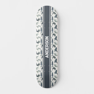 Gepersonaliseerd haaien skateboard   Waterverf haa