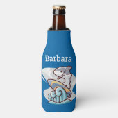 Gepersonaliseerd haaiensurfen flesjeskoeler (Fles Voorkant)
