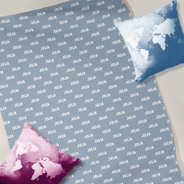 Gepersonaliseerd haar naam Dusty Blue Fleece Deken