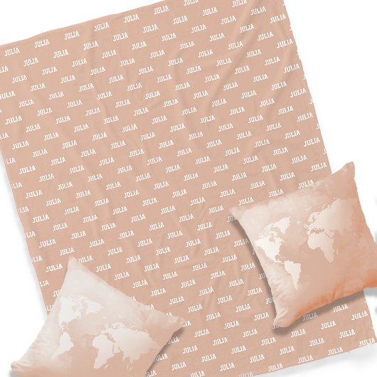 Gepersonaliseerd haar naam Roos Fleece Deken