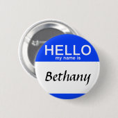 Gepersonaliseerd Hallo Mijn naam is Aangepast blau Ronde Button 5,7 Cm (Voorkant /achterkant)