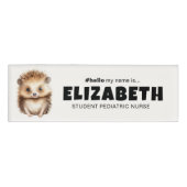 Gepersonaliseerd Hallo Mijn naam is hedgehog magne Naambadge (Voorkant)