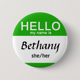 Gepersonaliseerd Hallo mijn naam is het rondnummer Ronde Button 5,7 Cm